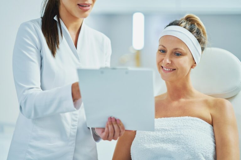 Licensed provider performing an anti-wrinkle injection treatment