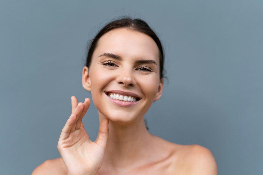 Close-up of soft, naturally full lips after hyaluronic acid lip filler